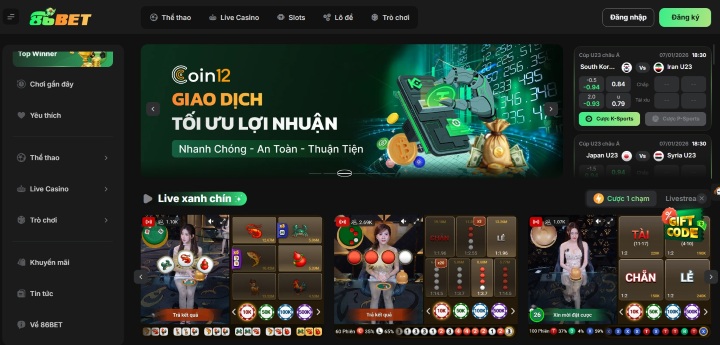 Loạt game hot tạo ra xu hướng giải trí mới tại 86BET